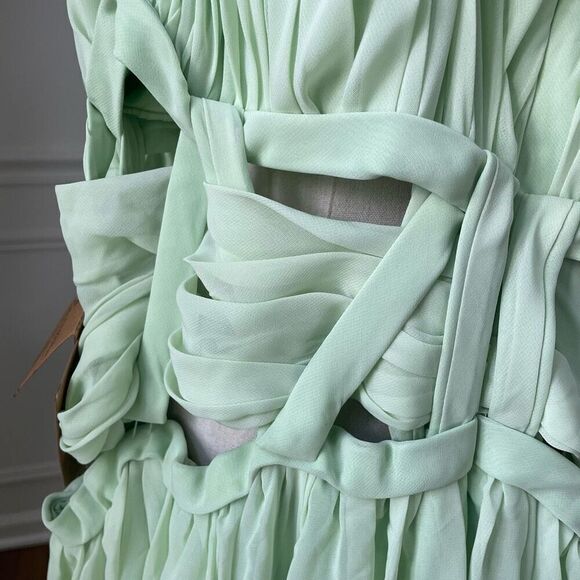 NWT Light In The Box Lime Green Formal Gown Dress Cut Out Waist 26W 3X - Picture 6 of 7